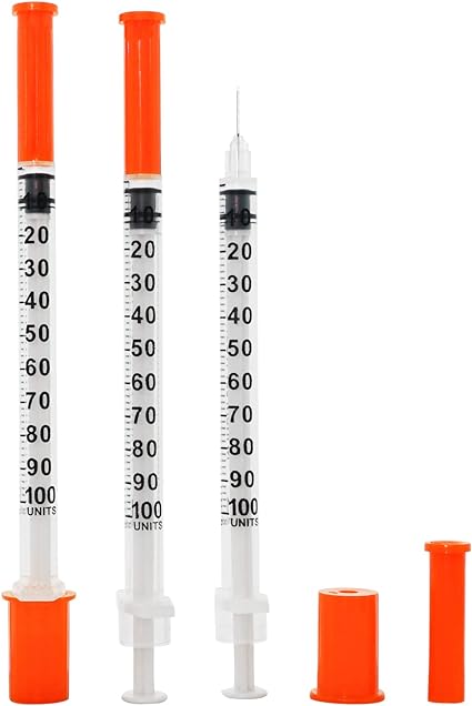 PACK OF 10  U-100 1ml/cc 31G Insulin Syringe 5/16&quot; (8mm) Needle, Disposable